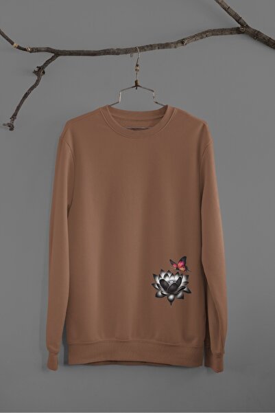 Butik Hanorac unisex cu mânecă lungă, cu 2 fire, FLORE BUTTERFLY Transfer Ba ...