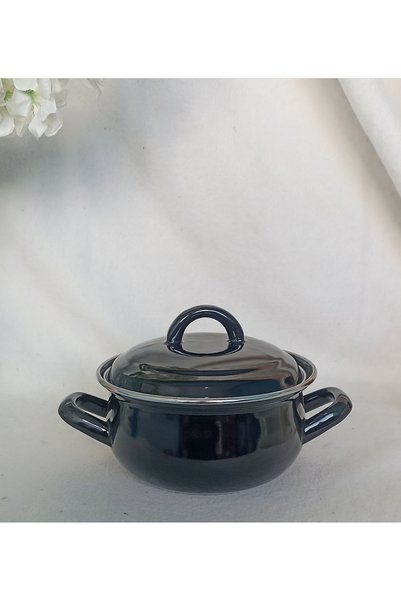 EBRULİEMAYE Mini Size 16 cm Baby Baby Food Black Enamel Pot
