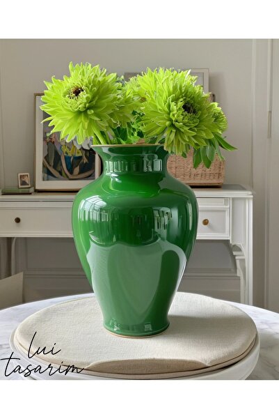 Lui Tasarım Γυαλί Σκανδιναβικού Στυλ XL Μέγεθος 31 εκ. Βάζο Linda Πράσινο Χρώμα