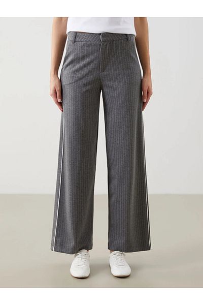LC Waikiki بنطلون نسائي مخطط من LCW Vision Anthracite