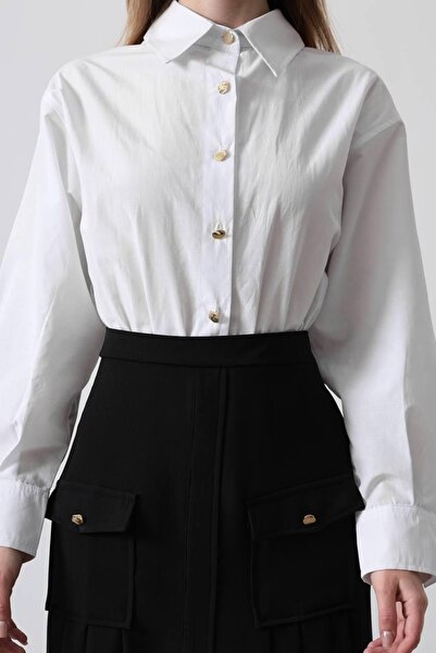 Genel Markalar Pileli Kontrast Gömlek Elbise