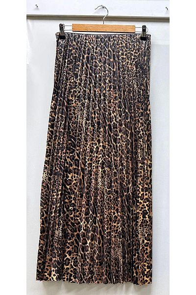 FZ AKAL Leopard Patterned Pleated Skirt