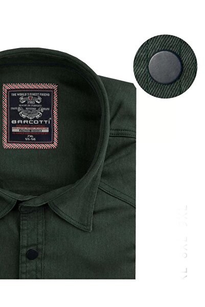 tambattal Джинсова сорочка з лікрами для великих розмірів, довгі рукави