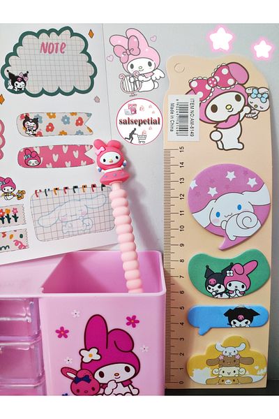 Salsepetial My Melody Συρταριέρα Μολυβοθήκη Melody 0,7 Nib Μολύβι Melody Σετ αυτοκόλλητο Post-it Melody με χάρακα