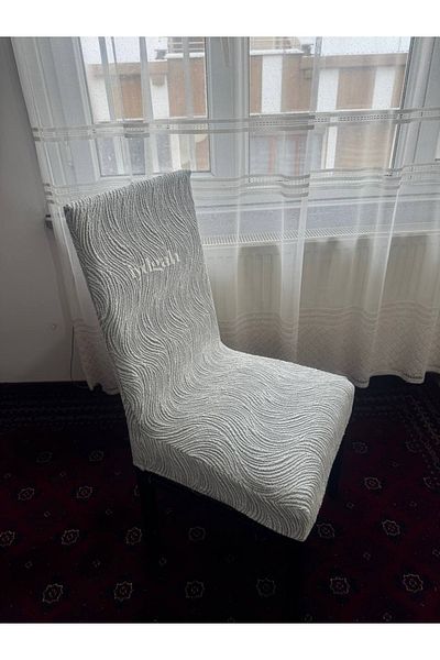 IYDGAH Πολυτελές Jacquard Waterway Pattern Απλό κάλυμμα καρέκλας, 1 τμχ Stone Grey Ελαστικό κομψό κάλυμμα καρέκλας