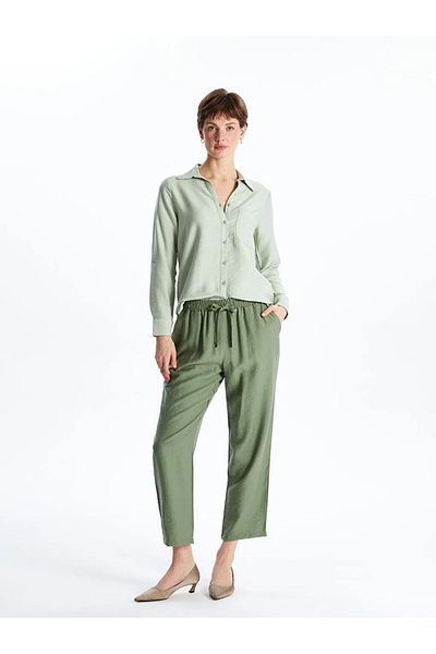 LC Waikiki Lcw Eco Khaki Women's Elastic Waist Pants