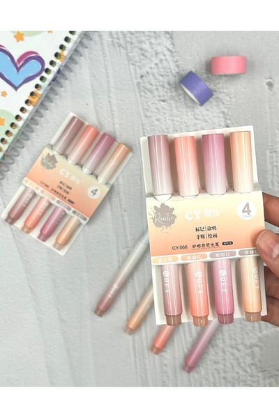 ZeCo Collection Soft Pastel Colored 4-Piece Marker Pen Set Orange