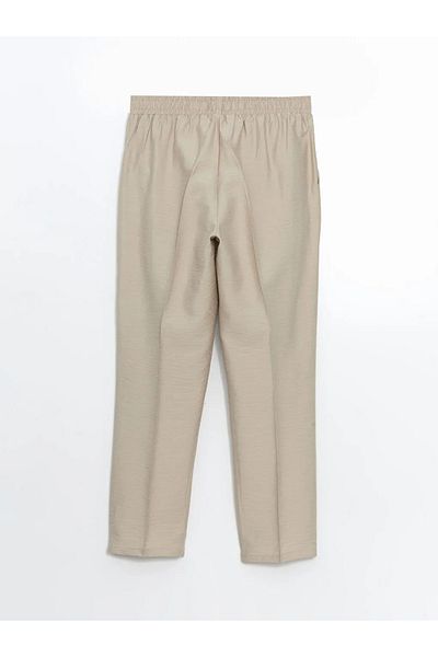 LC Waikiki Modest Beige Elastic Waist Women's Trousers