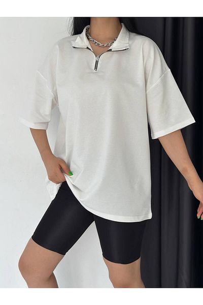 İLKCET MODA Μπλουζάκι Unisex Oversize με φερμουάρ