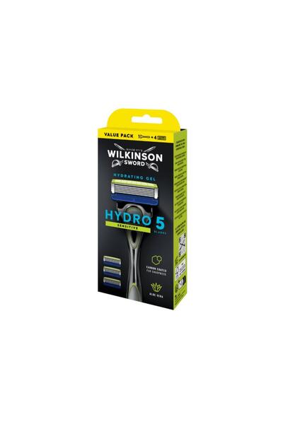 Wilkinson Sword Hydro 5 Sensitive Aloe Vera Razor Blade Handle 4 Refill Cartridges