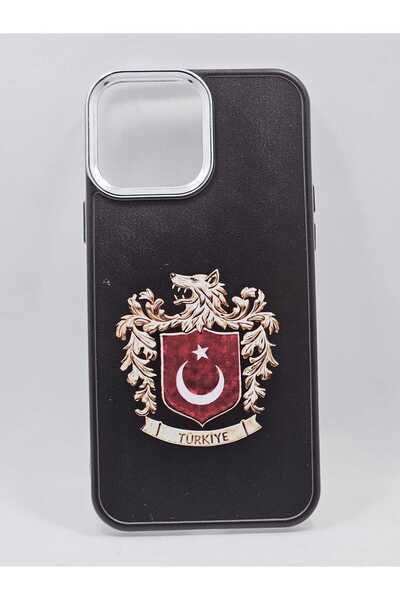 Turkuaz حافظة آيفون 13 مخصصة من السيليكون الفاخر مع شعار النسر التركي بوزكورت