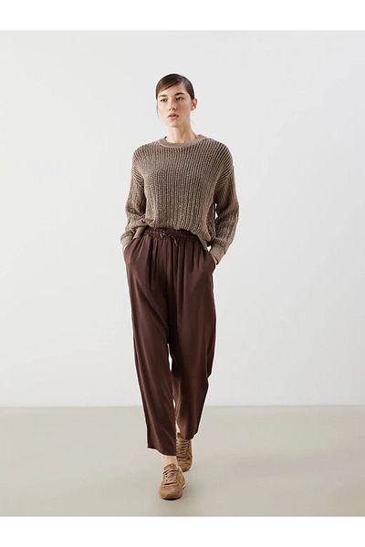 LC Waikiki Lcw Eco Brown Women's Elastic Waist Pants