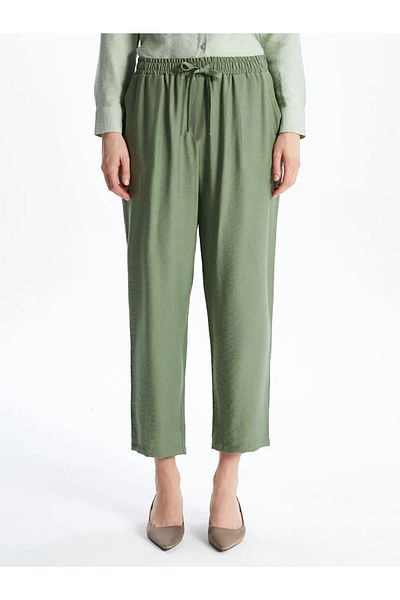 LC Waikiki Lcw Eco Khaki Women's Elastic Waist Pants