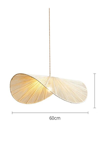 Arslan tekstil Retro El Dokuma Hasır Halat Sarkıt Işık Abajur