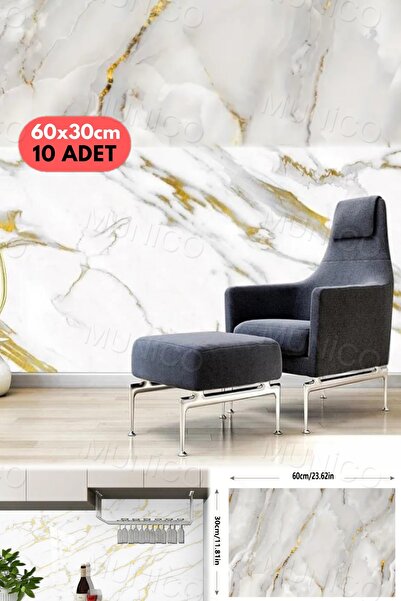 Munico 10 Adet 60 Cm Vinil Banyo Mutfak Yer Döşeme Köpük Fayans Gerçekçi  Mer...