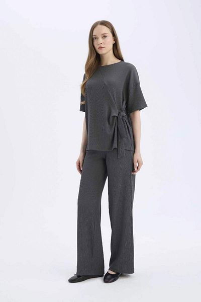 DeFacto New Season Wrap-Around Pants Wide Leg Wide Wide Leg Stretchy Waisted
