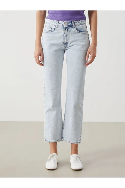 LC Waikiki LCW Jeans INDIGO Pantaloni de jeans pentru femei cu croială dreaptă