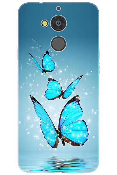 General Mobile GM 8 Uyumlu Kılıf Desen Baskılı Silikon Mavi Kelebek STK:710 C...