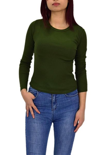 BUSEM Women's Long Sleeve Ribbed Body T-Shirt Bgl-St04231
