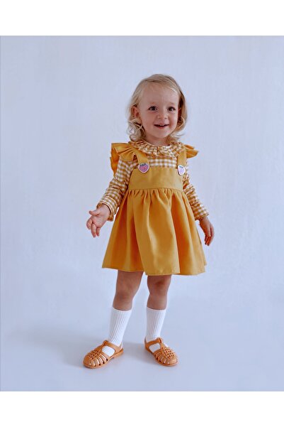 TINY BEAR Kız Çocuk Kareli Gömlekli Elbise