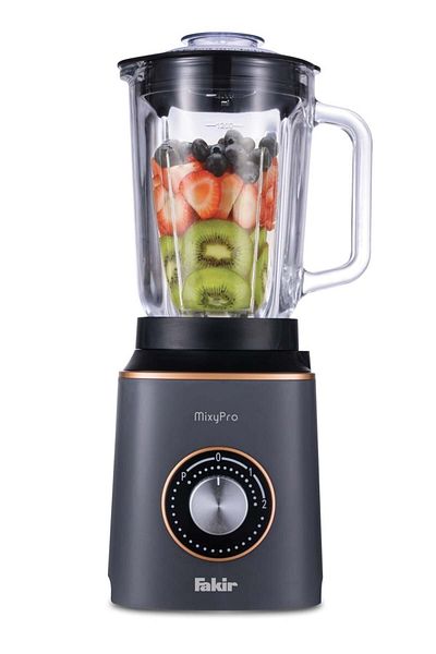 Fakir Mixypro Blender 1.5L, Durable Glass Bowl, 3 Programs, 6-Knife Blade, 800W, Anthracite