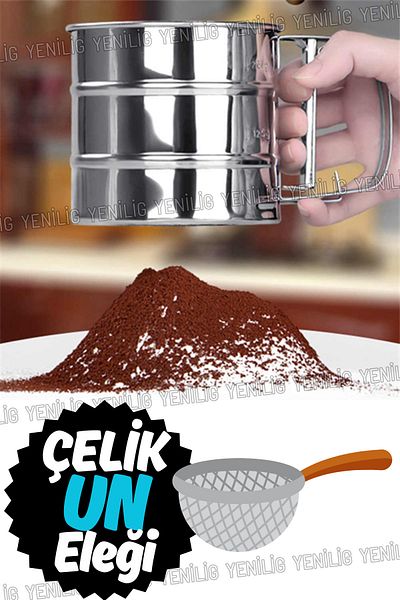 Yenilig Flour Sifter – Versatile Professional Sifting Tool for Cocoa, Powdered Sugar, and Flour