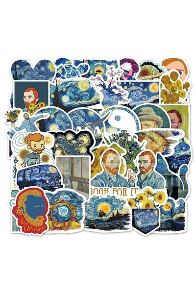 Major Selection Αυτοκόλλητα Van Gogh - Σετ 50 για Tablet Notebook Laptop