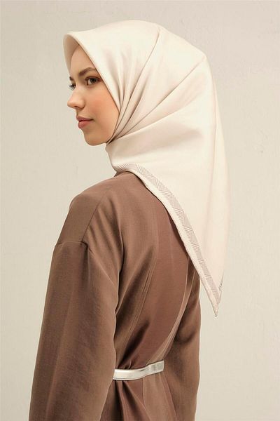 Armine Patterned Pure Silk Sura Scarf 9357- 02