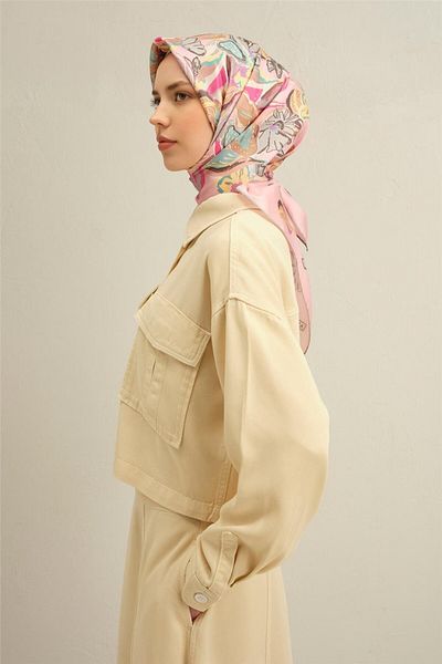 Armine Patterned Pure Silk Sura Scarf 9332- 82
