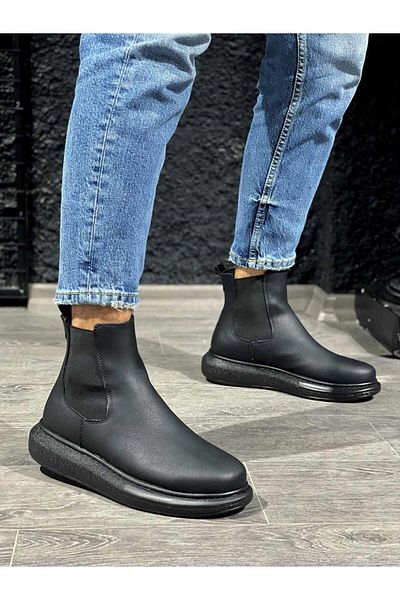 K&A High Sole Shoes Black (Black Sole)