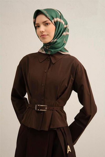Armine Patterned Scarf - Pure Silk Twill 9346