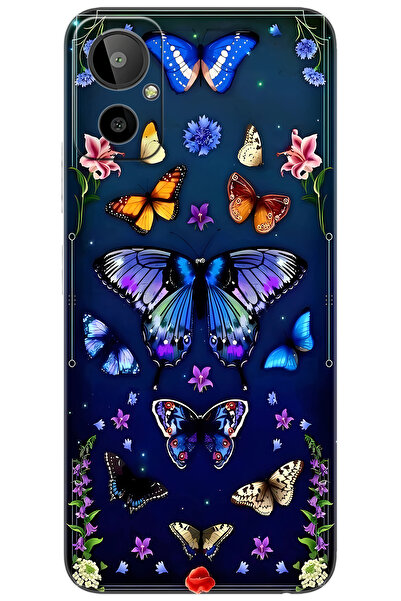 General Mobile GM 23 SE (G314) Uyumlu Kılıf Desen Baskılı Silikon Kelebek STK...