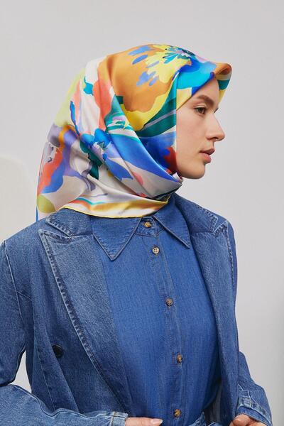 Armine Floral Print Pure Silk Twill Scarf 9340D 83