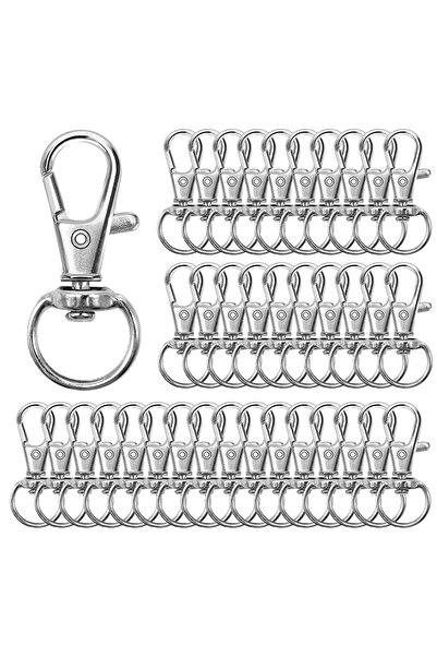 Choice 20 قطعة فضية 20 قطعة من خطافات مشابك دوارة لسلسلة المفاتيح وخطاف تثبيت...