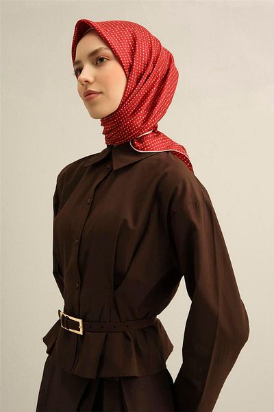 Armine Patterned Pure Silk Sura Scarf 9307- 36