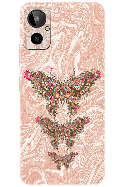General Mobile GM 23 SE (G314) Uyumlu Kılıf Desen Baskılı Silikon Kelebek Res...