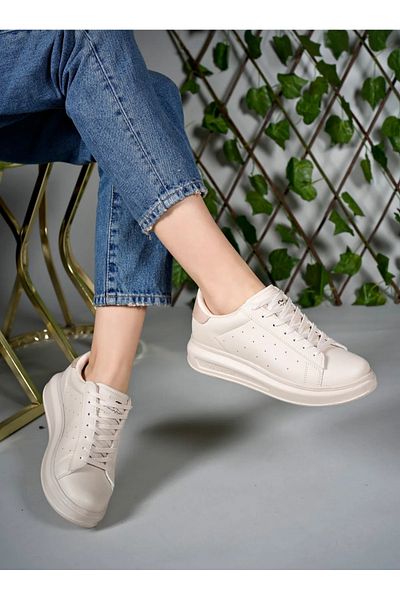 Elit 577 Beige Comfortable Lightweight Orthopedic Daily Women's Sports Shoes