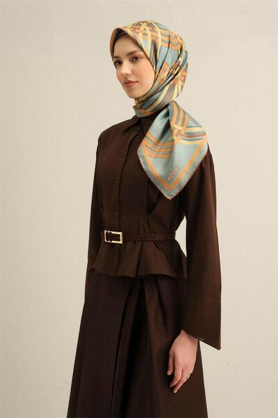 Armine Desenli Saf Ipek Twill Eşarp 9333- 84