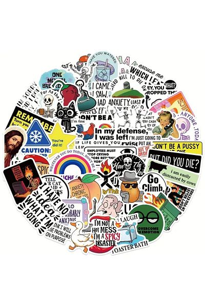 Major Selection 50's Snarky Cartoon Meme Stickers, Σετ αυτοκόλλητων Laptop Notebook Tablet Σετ αυτοκόλλητων