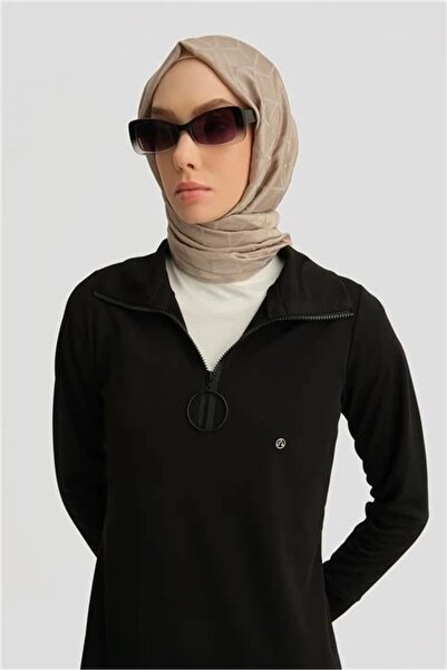 Armine Fermuar Detaylı Tunik 25YTD436 Siyah