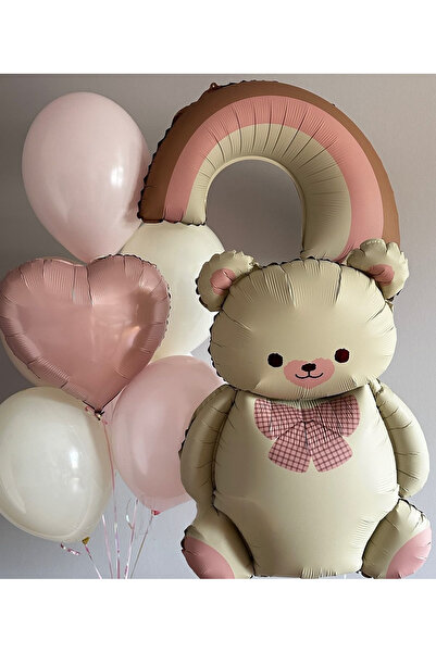 Öztürkpartievi Retro Pembe Ayı Balon Seti