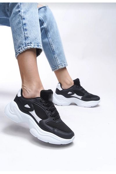 Elit 219 Black Comfortable Lightweight High Sole Casual Women's Sports Shoes