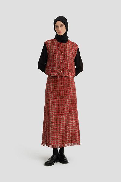 Armine 24K4206 Red Tweed Vest