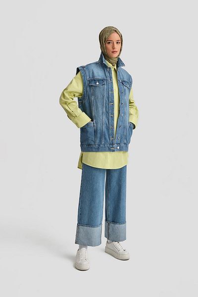 Armine Light Blue Denim Vest 24Kd3414