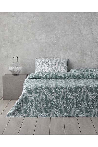 English Home Set cuvertură dublă Botanical Spring Easy-Iron 200x220 cm Verde