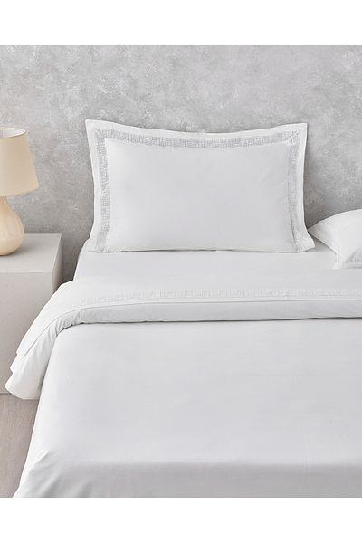 English Home Σετ Παπλωματοθήκη Ζευγάρι Imperial Lace Laced Oxford 200x220 cm Λευκό