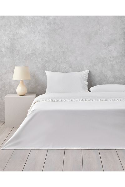 English Home Elegance Chic 200x220 cm Set Cuvertură Pilomă Albă Dublă
