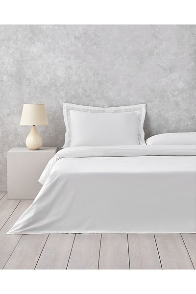 English Home Σετ Παπλωματοθήκη Ζευγάρι Imperial Lace Laced Oxford 200x220 cm Λευκό