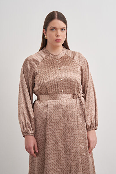 Aker Koza Desen Detaylı Elbise