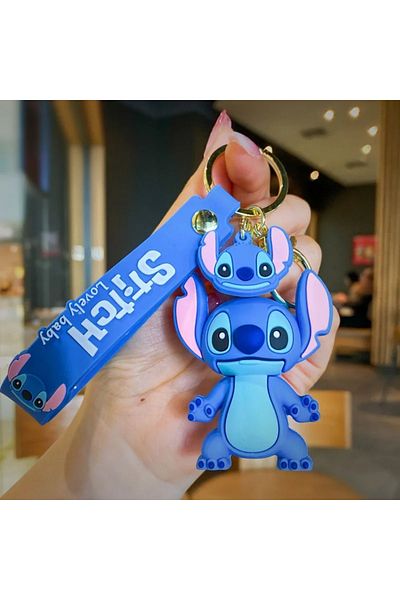 Miniso 04 Brand New Red Stitch Keychain Disney Stitch Figure Doll Keyring Bag Pendent Car Ornaments Key Acc